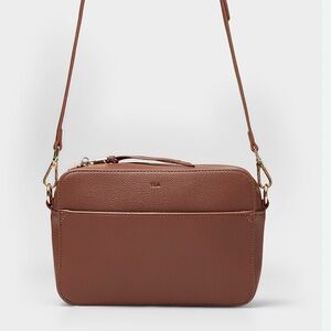 Chic Tan Crossbody Bag by Ela with tassel